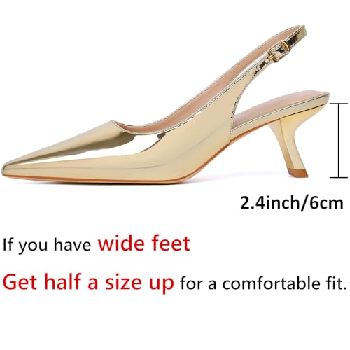 Image of RIBONGZ Sexy Slingback Pumps Elegant Dressy Heels for Women Closed Toe Pointy High Heels Wedding Bride Prom Party Evening Shoes