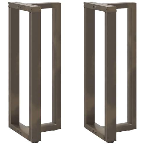 mzdioop Patas de mesa de bar en forma de T de acero natural con recubrimiento en polvo, 50 x 35 x (100 – 101) cm con protectores de suelo ajustables, 2 unidades, estructura estable para mesa de