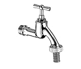 Dimension: DN 15 G 1/2 AG SCHELL 034050399 Auslaufventil / Ventil 1/2\'\' , Wasserhahn für Schlauchanschluss (Außgussbecken oder Waschmaschinenanschluss) , Oberteil mit Knebelgriff , Schlauchverschraubung , Oberfläche mattchrom