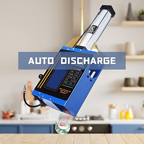 KANBOL Blue Pneumatic Can Crusher with Automatic Discharge – Wall Mounted Soda & Beer Can Smasher for 12oz & 16oz Aluminum Cans – Heavy Duty Recycling Tool