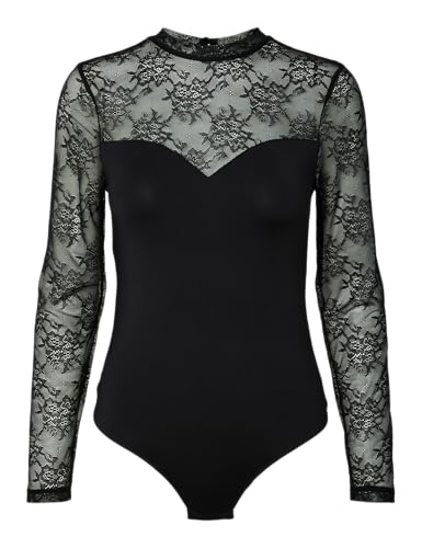 Body en dentelle Pcmilly Ls Pieces idéal sous un blazer pour vos soirées