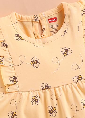 Image of LuvLap Baby Girl 100% Cotton Sleevless Girls Frock Pack of 3