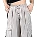 JEShifangjiusu Mens Loose Fit Street Fashion Cargo Pants High Waist Wide Leg Lounge Trouser Quick Dry Stretch Sport Pant (Silver Grey,Small)