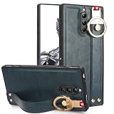 LMFULM® Hülle für ZTE Nubia Red Magic 8 Pro+ (6,8 Zoll) Lanyard Handgelenkriemen PU Schutzhülle Harte PC Rückseite Hülle Bumper Cover mit Flaschenöffner & Ständer Blau