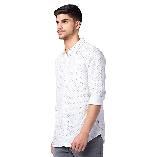 Image of Spykar Men's Slim Fit N /A Full Sleeve Printed Casual Shirts