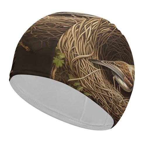Gorro de baño para Mujer y Hombre, elástico, con diseño de Nido de pájaro, para Cabello Largo y Corto.