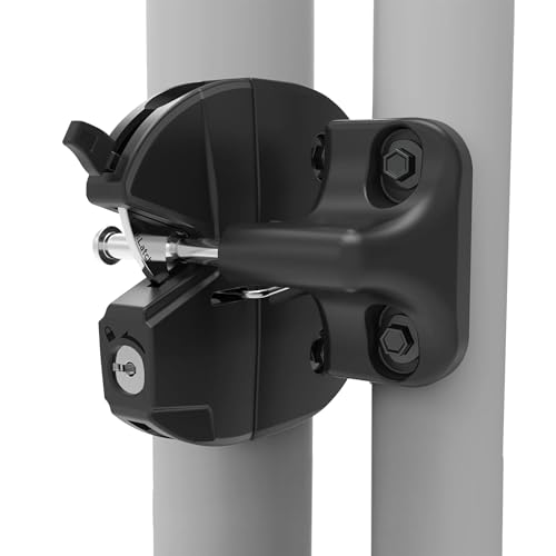 D&D Technologies LL3ABRND LokkLatch Round Post Gate Latch with External Access Button, Key Lockable and Operates On Both Sides of The Gate, for Round and Chain Link Frame Posts, Black by D&D TECHNOLOGIES - Image 2