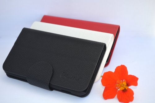 NOV@GO® Fundacuero Negro con funcion de soporte para Samsung Galaxy note (Primera generación N7000/i9200 ,no compatible con la Galaxy note 2)