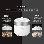 CUCKOO CRP-MHTR0309F 3-Cup (Uncooked) / 6-Cup (Cooked) Induction Heating Twin Pressure Rice Cooker & Warmer with Nonstick Inner Pot, 15 Menu Modes, 3 Voice Guide, Auto Clean (White) - Image 5