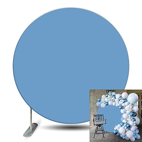 Toile de fond ronde bleue Renaiss de 2,2 m anti-plis pour réussir vos photos d'anniversaire