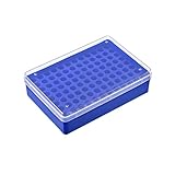 sourcing map Aufbewahrungsbox für Zentrifugenröhren, 96 Mulden, Polypropylen-Halter für 1,5 ml Mikrozentrifugenröhren, Ampullen, Proben, 11,5 mm Lochdurchmesser