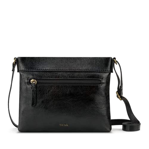The Sak Sanibel Leather Mini Crossbody, Black Floral Embossed #TOP3