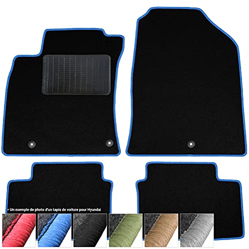 moto-MOLTICO Tapis de Voiture en Moquette - 4 pièces - Tapis de Sol antidérapant pour Automobile - Adapte pour: Kia Sportage IV Hyundai Tucson III - Bleu