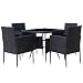 tidyard Conjunto de Mesa y 4 Sillas y 4 Cojines Juego de...