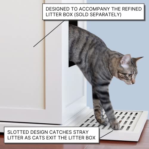The Refined Feline Litter Catch For The Refined Litter Box Enclosure Cabinet In Black Espresso, Solid Wood With Slots To Catch Stray Litter As Cats Exit The Litter Box, Trap Door For Easy Emptying #TOP2