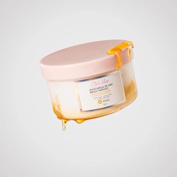 Click Hair Shampoo de miel x 300ml, Perfume de miel Click hair x 100ml, Mascarilla de miel Click hair x 300ml y Miel Capilar click hair x 50ml (4 Pack)
