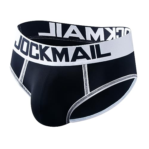 JOCKMAIL Men's Underwear Modal Microfiber Briefs U Convex Pouch Ultra Soft Breathable Underwear (US, Alpha, Medium, Regular, Regular, Black)