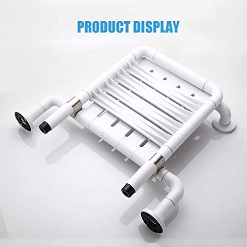 Bancs d'aide au bain pliants tabouret de douche mural ergonomique blanc - 8