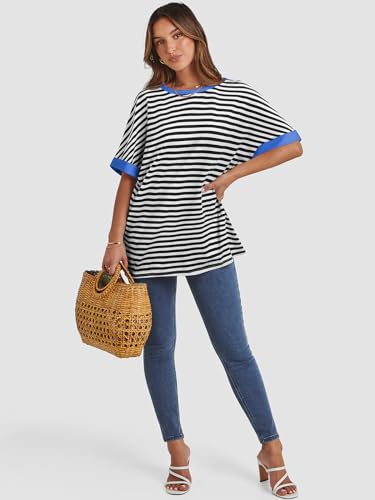 Image of ATHMILE Womens Oversized T Shirts Summer Tops Spring Casual Loose Fit Workout Short Sleeve 2026 Beach Vacation