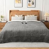 WOOMER Heated Blanket Queen Size,Durable Flannel and Soft Sherpa,Dual Control,84” × 90” Electric Blanket, 10 Heat Levels&0.5-12h auto-Off, Overheat Protection,Energy Efficient