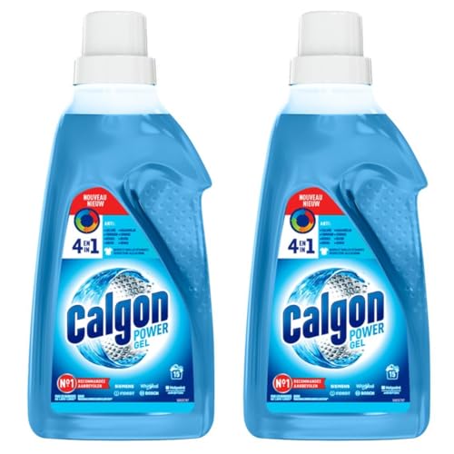 Calgon 4 w 1 żel do mycia i zmiękczania wody, 750 ml, 2 sztuki, usuwa kamień, resztki, brud, rdzę i nieprzyjemne zapachy, głębokie czyszczenie