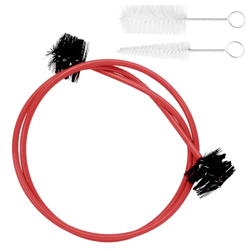Hordion 3Pcs Trumpet Cleaning Kit, Mouthpiece Cleaner Valve Brushes Flexible Brush Musical Instrument Maintenance Care Accessory for Trumpet Mouthpiece, Red - Thumbnail 6