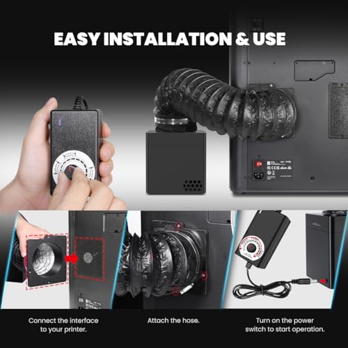Mintion V1 Filter System for 3D Printers, HEPA H13 and Activated Carbon Filter, for ABS/ASA/PA/PETG/PLA, Vapors and Particles, 60 m³/h Air Purifier for Enclosed 3D Printers - Thumbnail 5