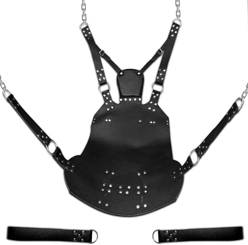 Heavy Duty Strict Bondage Real Leather Sex Swing Hammock with Stirrups Sling BDSM Fun (SW-09)