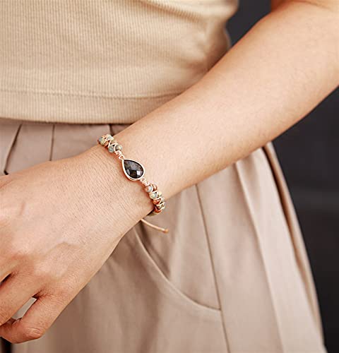 Bracelet améthyste ajustable tressé anti-irritation