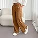 Corduroy Pants for Women Casual Business Pants Fashion Button Straight Leg Trousers Side Slits Legs Gym Sports Pant