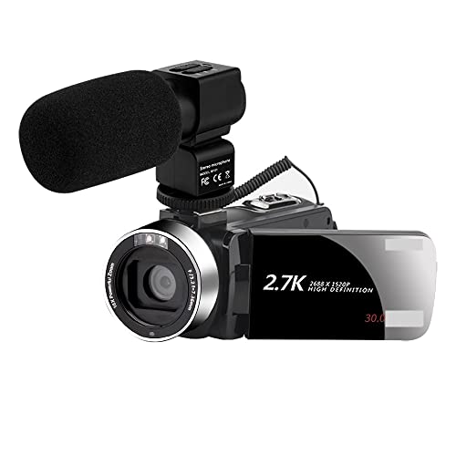 Caméscope Vlog extérieur 2.7K avec écran tactile et carte SD 128G NA-U600-LT