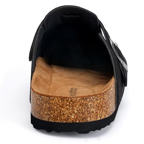 Torotto Womens Mens Clogs Cork Footbed Suede Slippers Arch Support Potato Shoes with Adjustable Buckle3