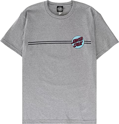 Santa Cruz Men's Other Dot S/S Shirts,Large,Heather Grey/Blue #TOP5