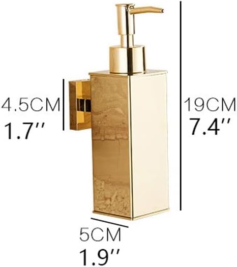 Shower Dispenser Soap Dispenser Square Wall Mounted Soap Dispenser Stainless Steel Lotion Bottle Bathroom Kitchen Press Liquid Dispenser Shampoo Bottles Liquid Soap Dispenser,A-Gold