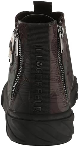 Karl Lagerfeld Paris Men's Double Back Zip Quilted Camo High Top Sneaker, Black/Brown, 10 | Image 2