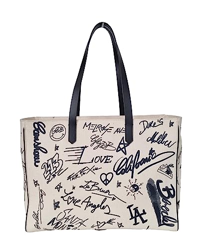 Miniatura 6 de Golden Goose Bolso De Compras De Hombro Correa De Tela 10283 Blanco Negro, Blanco Negro