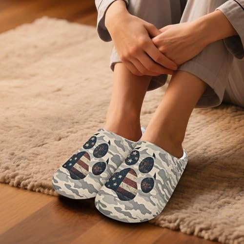 Howilath House Slippers for Woman with Flannel Upper Plush Bedroom Shoes Non-Slip Casual Fluffy Slippers4