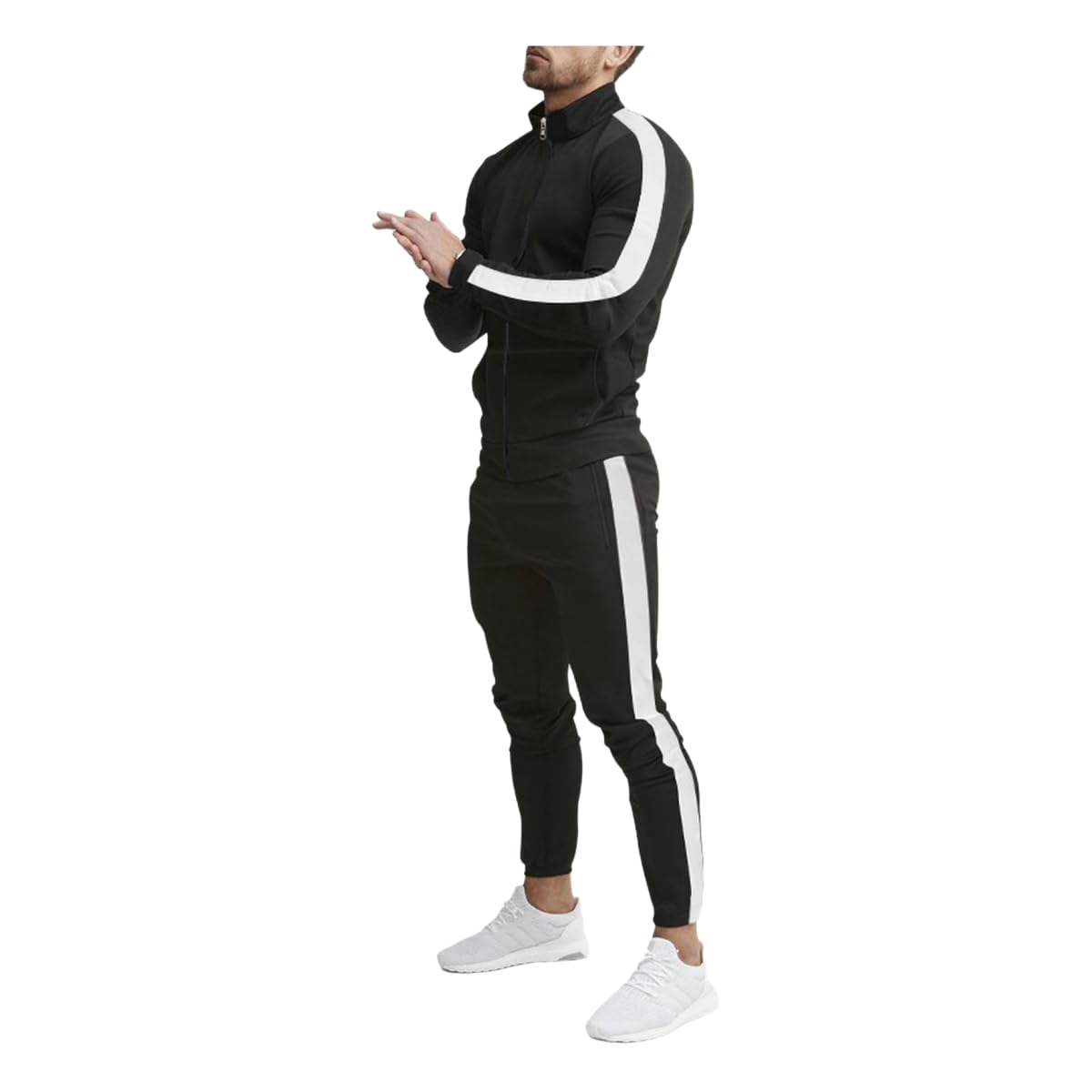Tute da Uomo A Zip per Uomini, Abbigliamento Sportivo Casual, Giacche E Pantaloni-h-XXL