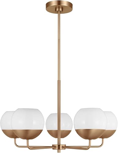 Generation Lighting 3168105-848 Alvin - Candelabro de 5 luces, 300 vatios en total, latón satinado