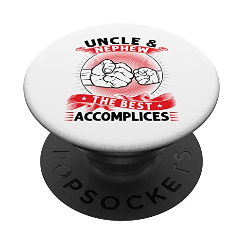 uncle & nephew the best accomplices uncle PopSockets Swappable PopGrip, Black