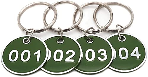 Hiitom 10個セット 番号札 ドア番号タグ クローク 直径30mm 業務管理用 番号札 キーラベルタグ 防水 耐高温性 キーリング付き