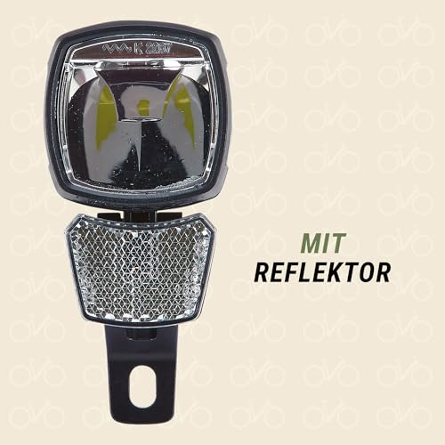 Prophete Reflektor LED 120 Lux | oświetlenie rowerowe | aluminium | diody LED OSRAM | do rowerów elektrycznych (6-48 V) | w zestawie uchwyt | widoczność z boku