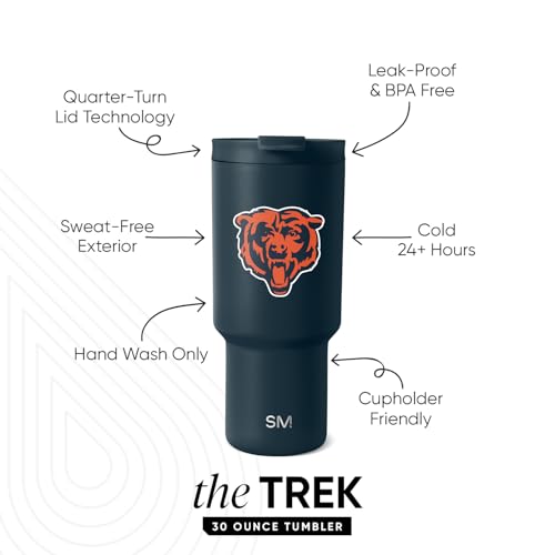 Image of Simple Modern Officially Licensed NFL 30oz Tumbler with Flip Lid and Straws | Football Insulated Stainless Steel Cup | Gifts for Men Women | Trek Collection