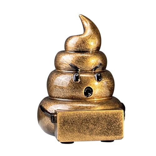eberin The Champion of Humour: Resin Loser/Looser Trophy with Desired Text · Motif: A Poo Emoji with Face · Charming Loser Trophy · Size 9.5 cm (Without Engraving)