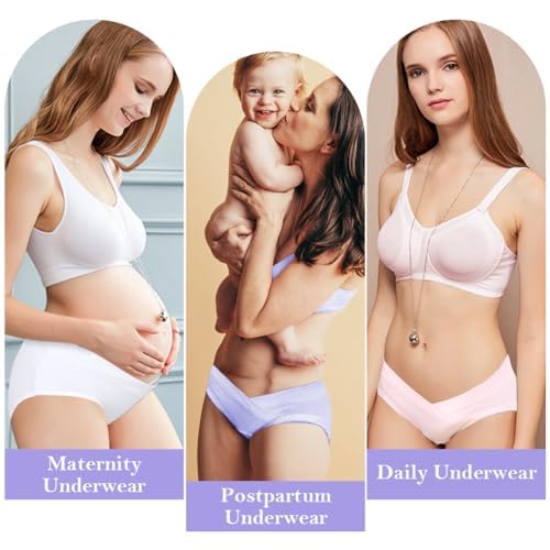 SHAPERXUnder Belly Maternity Panty – Cotton Low Waist Pregnancy Underwear (in, Alpha, L, Regular, 2, Multicolour) - Image 7 thumbnail