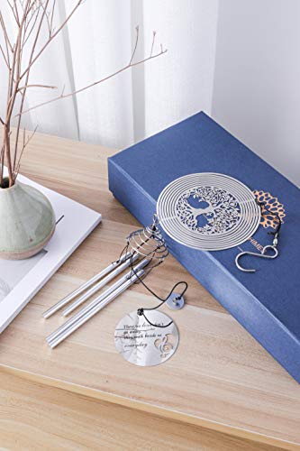 Leavores Sympathy Wind Chimes With Tree Of Life Wind Spinner - Memorial Wind Chimes For Loss Of Loved One - Ideal Sympathy Gift, Bereavement Gifts, Condolence Gifts, Sorry For Your Loss Gifts #TOP4