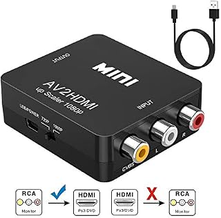 RCA to HDMI,AV to HDMI Converter,ABLEWE 1080P Mini RCA Composite CVBS Video Audio