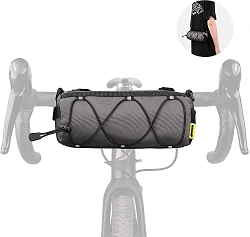 lepeiqi Bike Handlebar Bag,Bicycle Front Bag,Bike Bags for Bicycles,Mountain Road Professional Cycling Accessories with Shoulder Strap for Crossbody Cycling Bag Grey