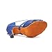 Fashion Ladies Dance Shoes Indoor Latin Tango Jazz Ballroom Dance Shoes Artificial Leather Dance Shoes Non- Slip Wear- Comfort Suitable for All Seasons (Color : Blue, Size : US8/EU39/UK6)