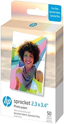 HP Sprocket Portable Photo Printer (Blush Pink) and Sprocket 2x3 ZINK Photo Paper, 50 Sheets